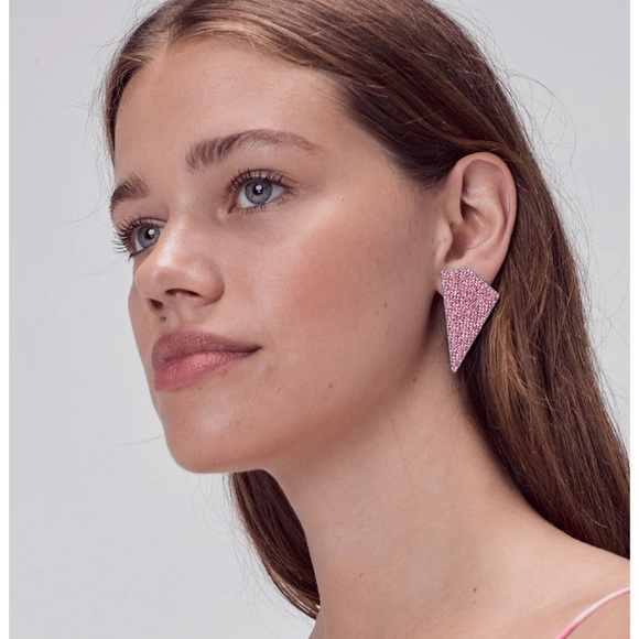 For Love and Lemons - Robin Crystal Earrings, Pink - Picture 4 of 4